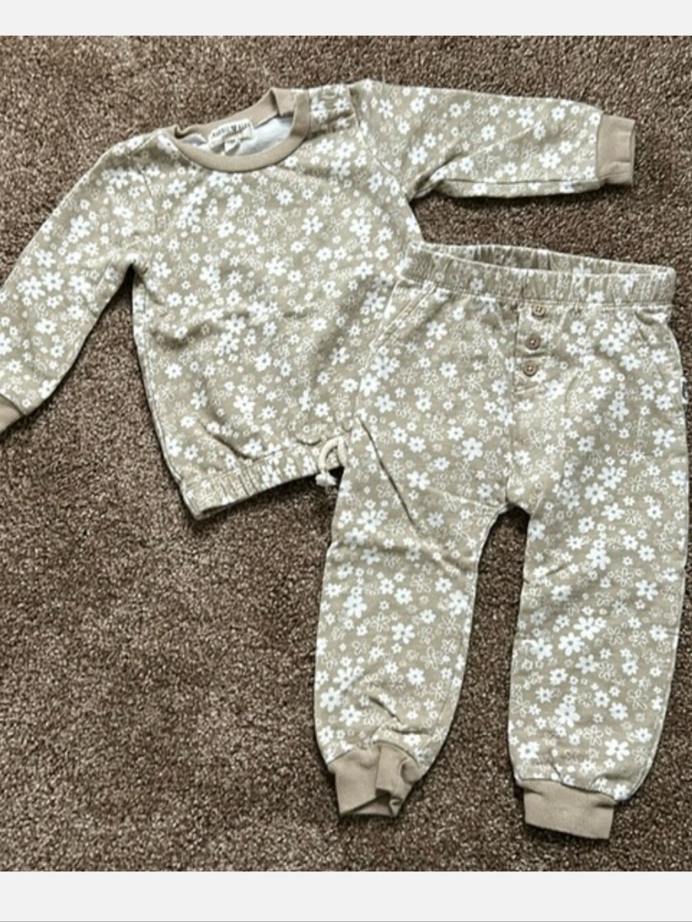 Rabbit Bear Organic Cotton floral light sweatsuit 18 Months